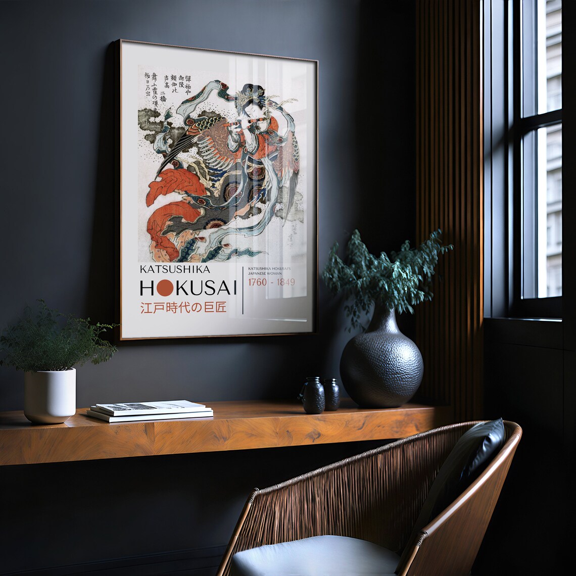 Katsushika Hokusai Japanese Art Print, Japandi Style - Image 3