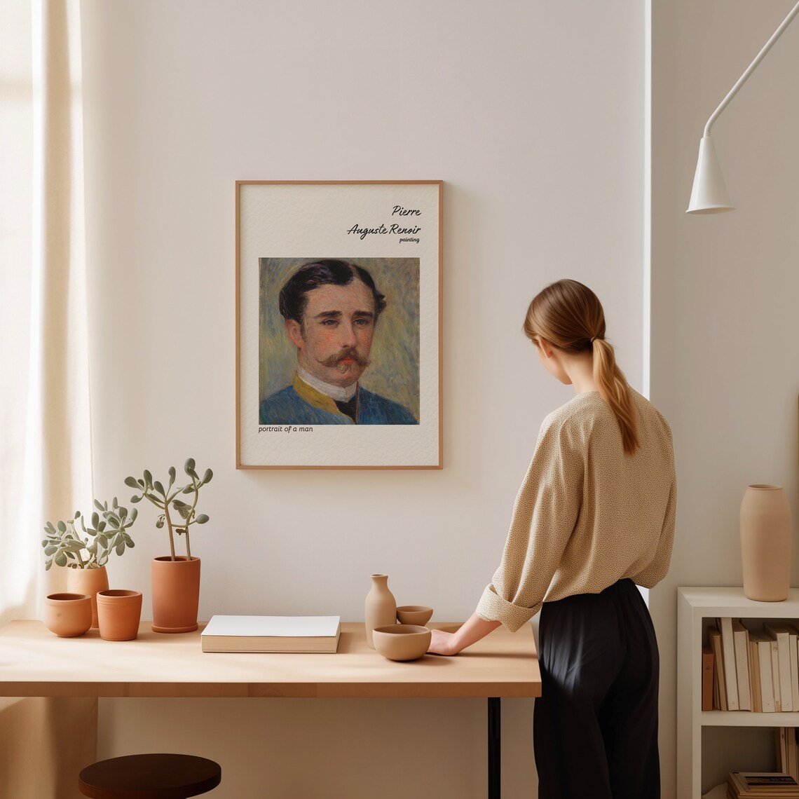 Renoir Portrait of a Man Mustache Impressionist Painting Poster - Image 3