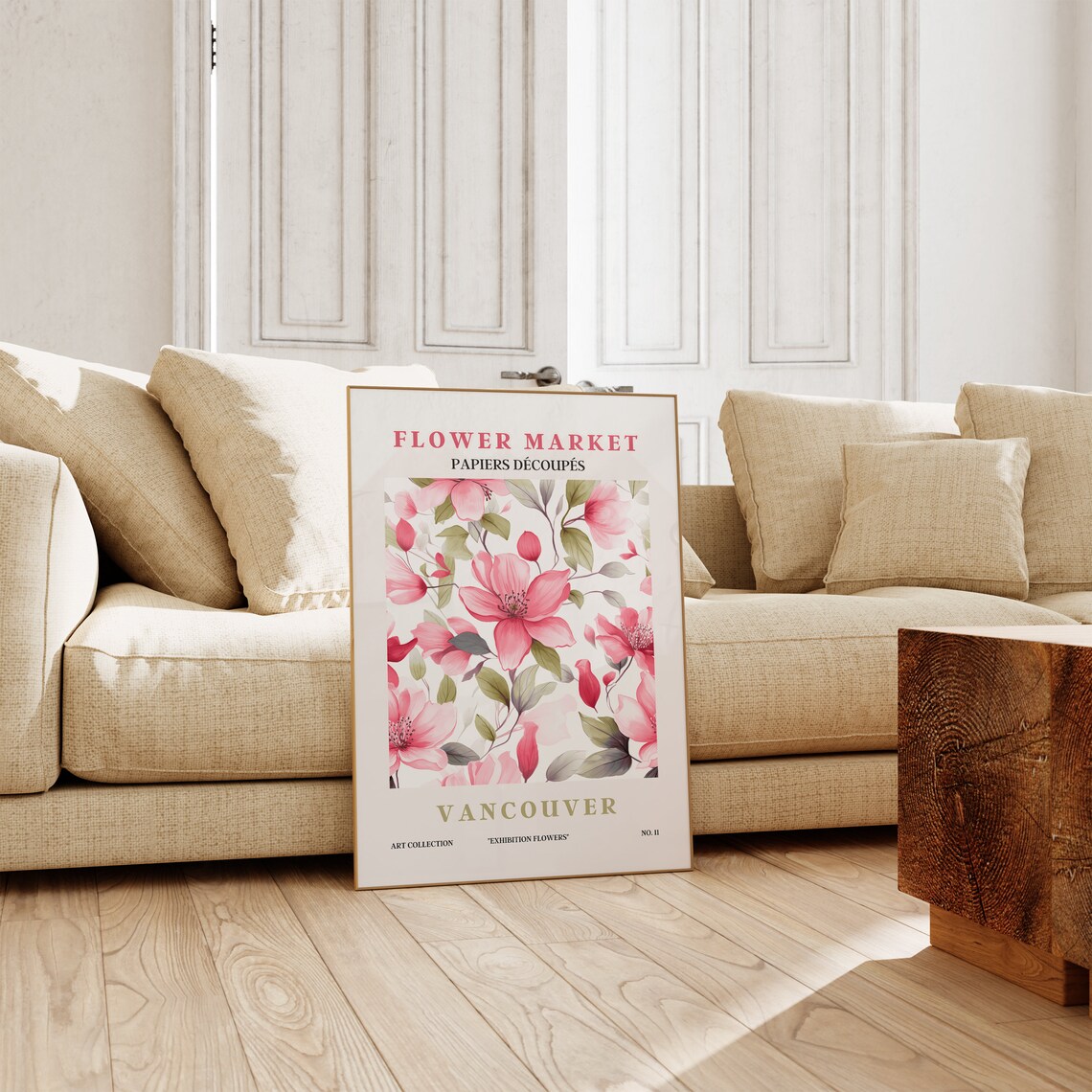 Flower Market Poster, Scandinavian Floral Typography Print - Image 3