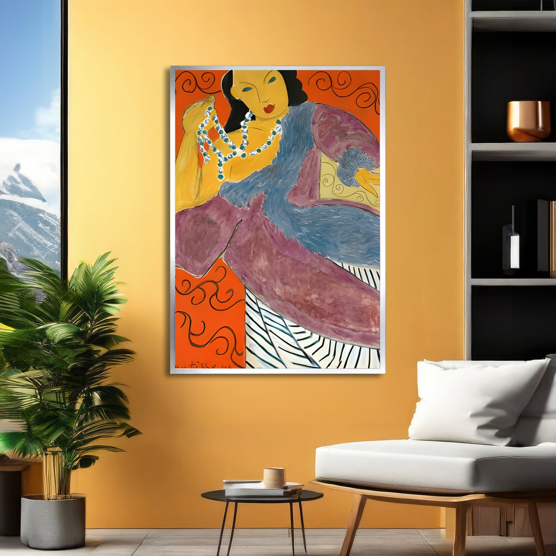 Reclining Woman Matisse Inspired Art Bold Abstract Print Modern Wall Art Ready To Hang Decoration - Image 2