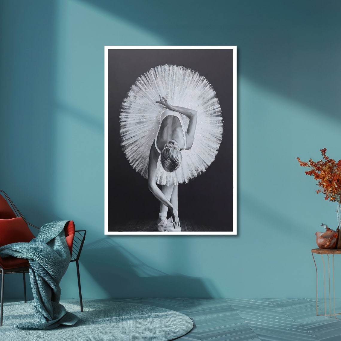 Elegant Ballerina Art Black And White Ballet Print Graceful Dance Wall Decor Wall Art Design Ready To Hang Decoration - Image 3