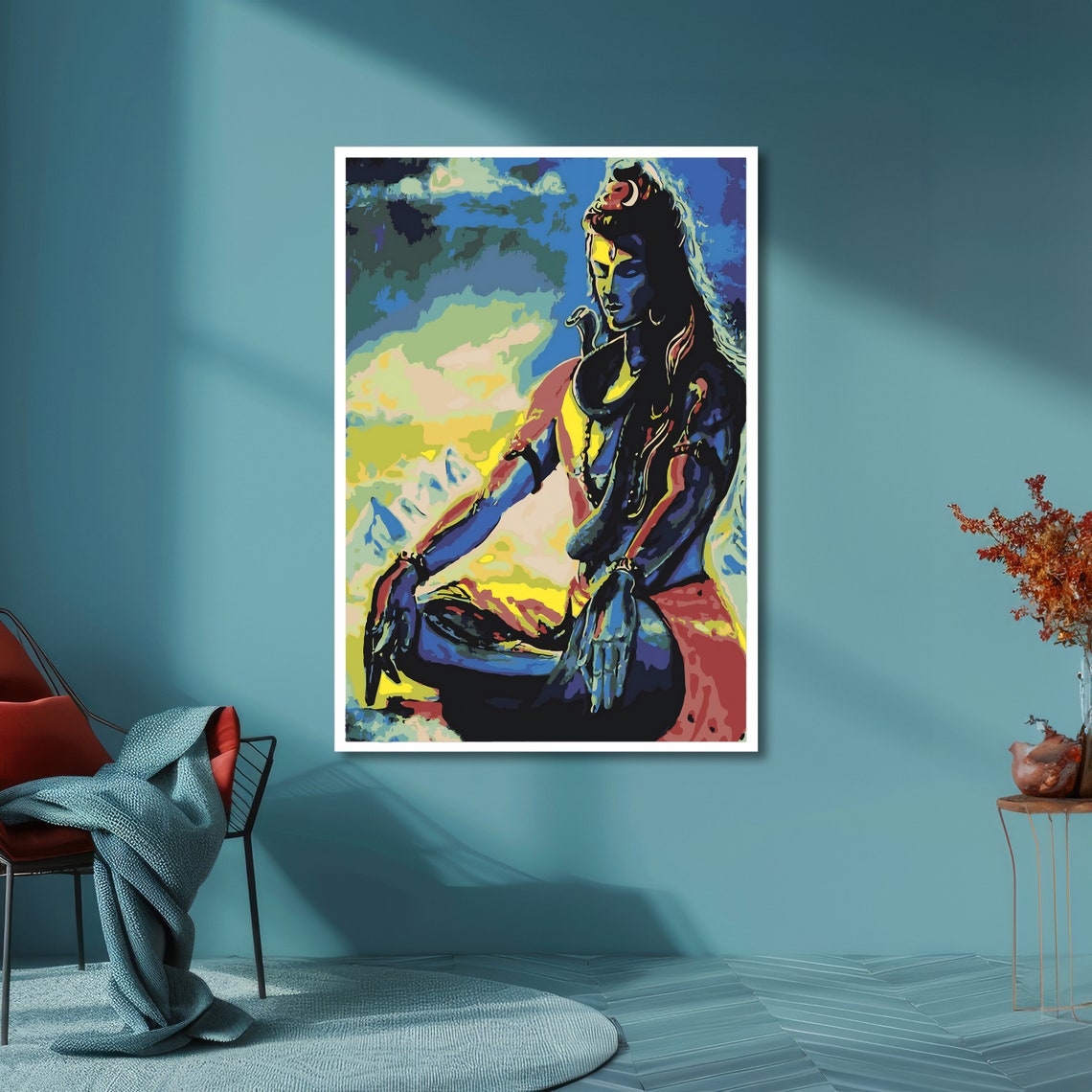 Meditating Shiva Colorful Hindu God Spiritual Pop Art Poster - Image 6