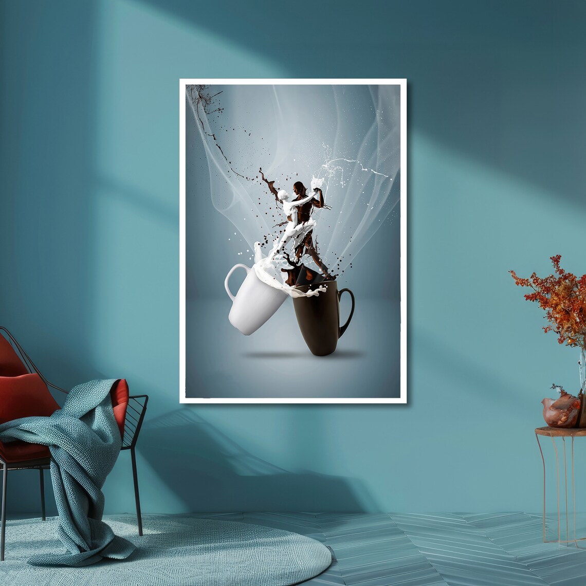 Milk And Chocolate Dance Coffee Lovers Wall Decor Artistic Splash Dance Poster Wall Art Design Ready To Hang Decoration - Image 6