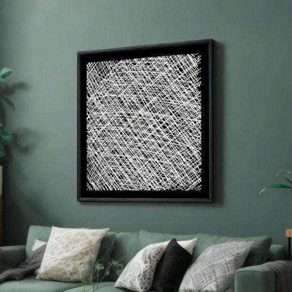 Web Weave Abstract Art Modern Geometric Wall Art Black And White Ready To Hang