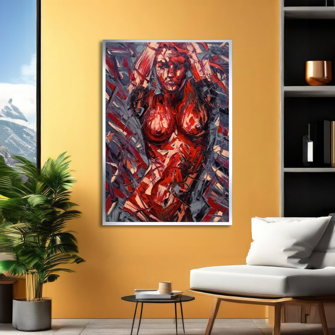 Fierce Intensity Abstract Art Bold Abstract Erotic Expression Ready To Hang Wall Art - Image 2