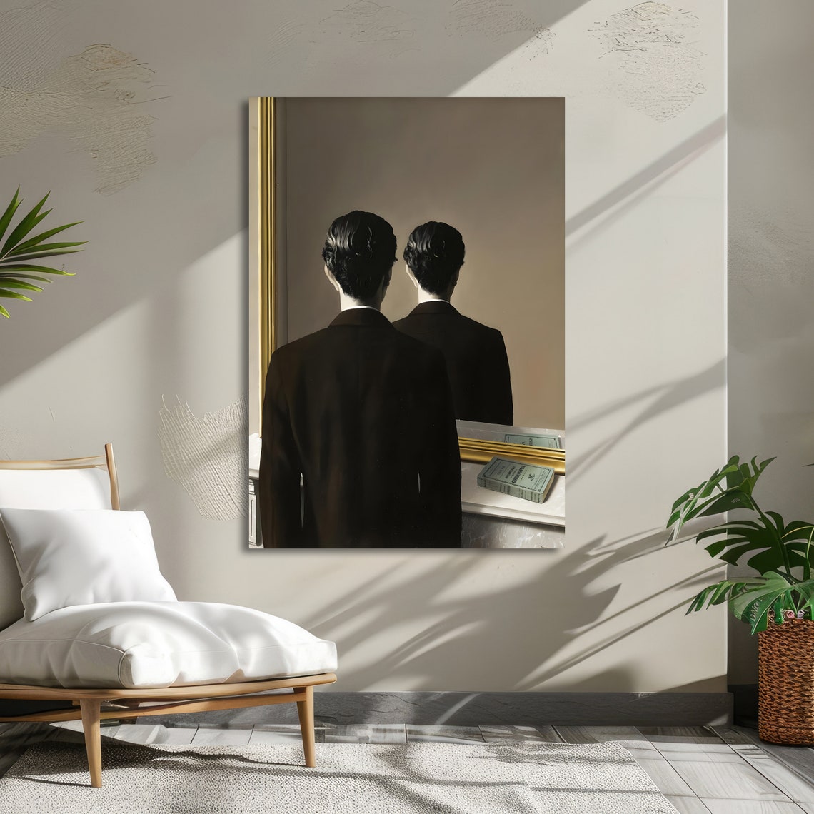Magritte Not to Be Reproduced Man Facing Mirror Surreal Poster - Image 5