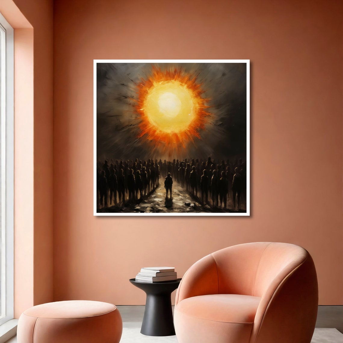 Sunrise Revelation Crowd Walking Toward the Bright Light Poster - Image 3