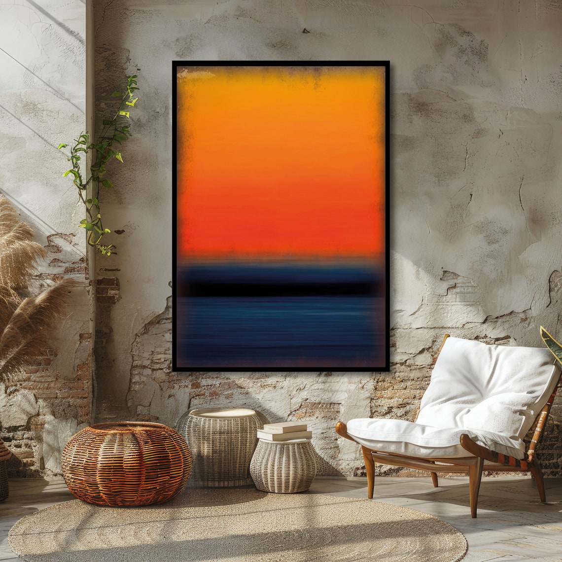 Sunset Serenity Rothko Inspired Abstract Ready To Hang Art - Image 4