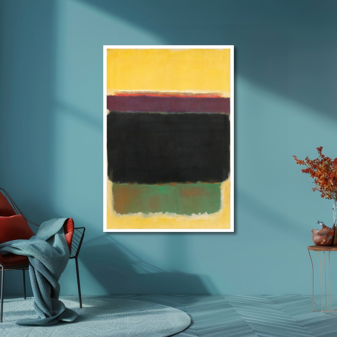 Earth and Sun Yellow Purple Black Rothko-Inspired Art Poster - Image 2
