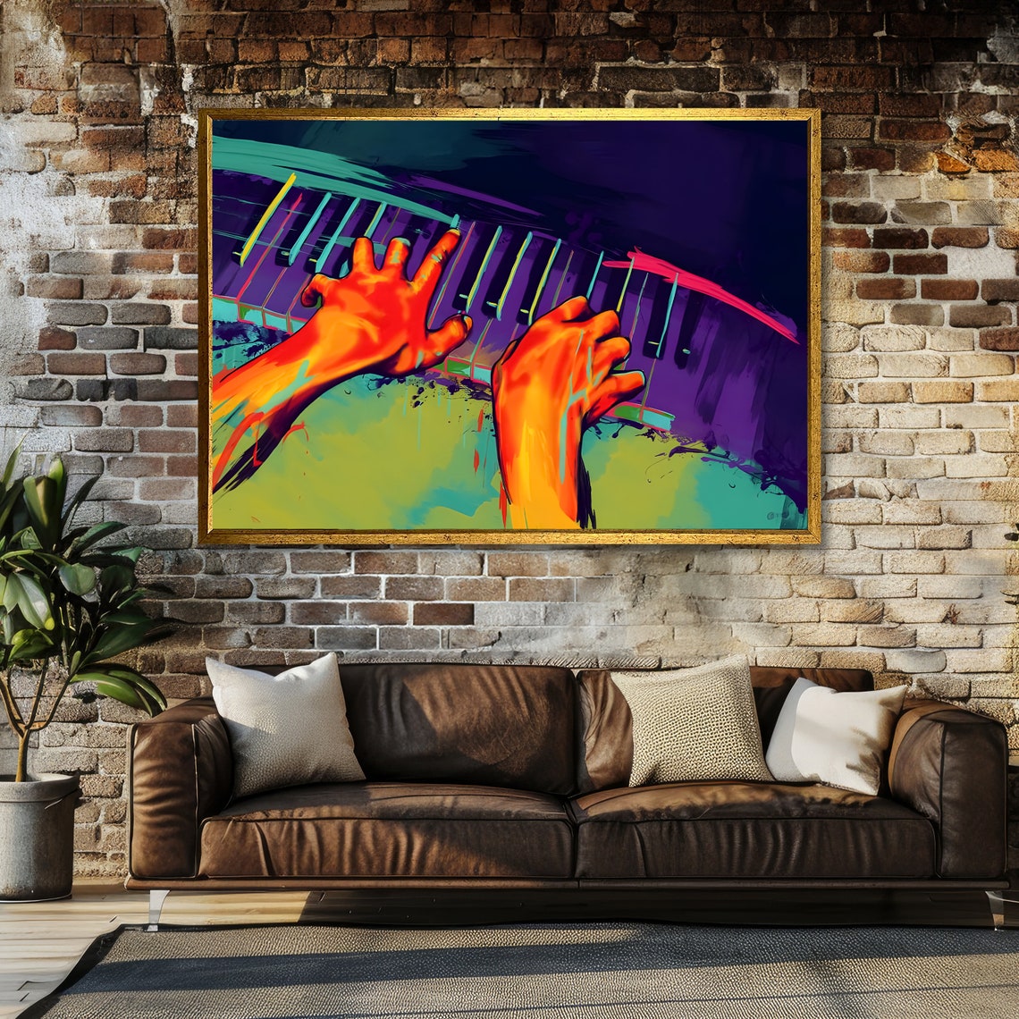 Piano Player Hands Vibrant Abstract Music Art Performance Poster - Image 3