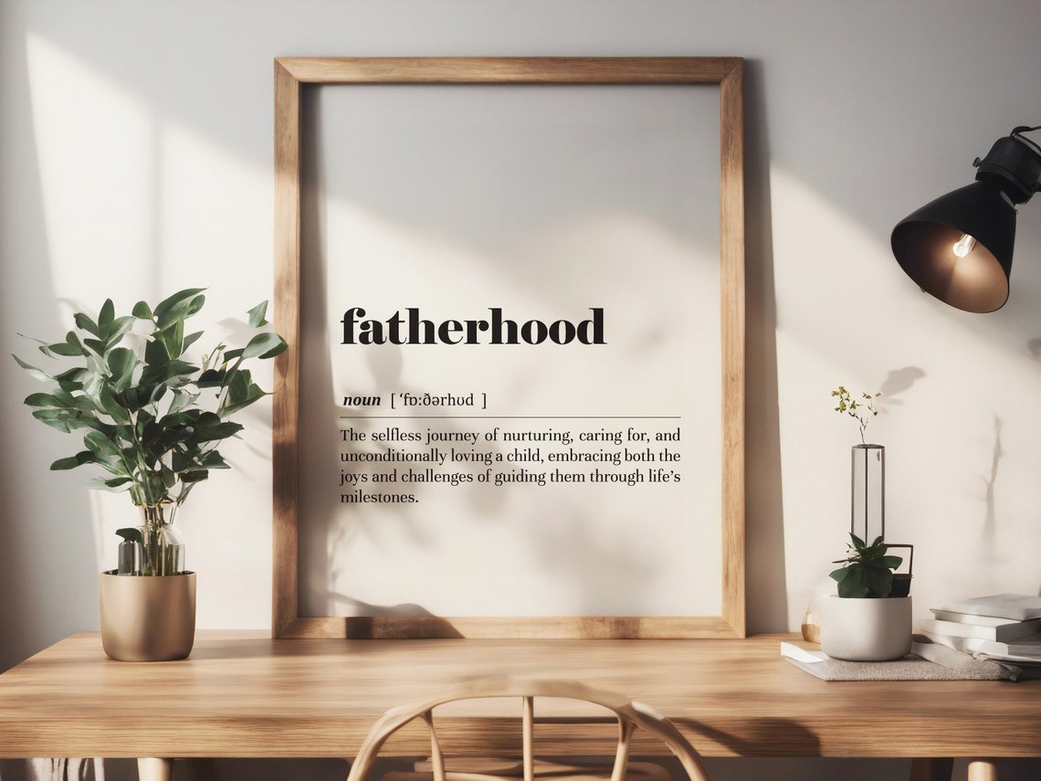Fatherhood Dictionary Definition Dad Appreciation Keepsake Wall Art - Image 3
