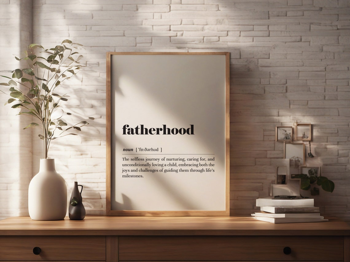 Fatherhood Dictionary Definition Dad Appreciation Keepsake Wall Art - Image 2