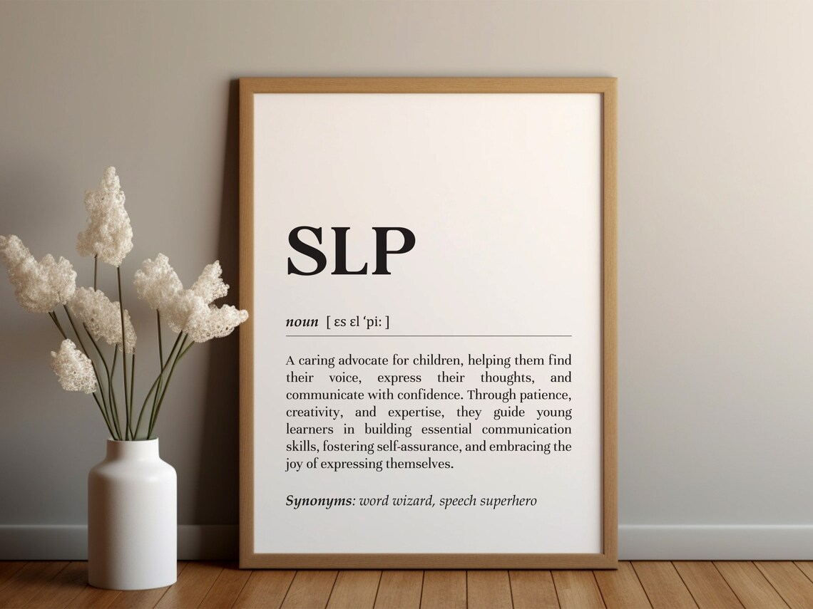 Pediatric SLP Definition Typography Art Print