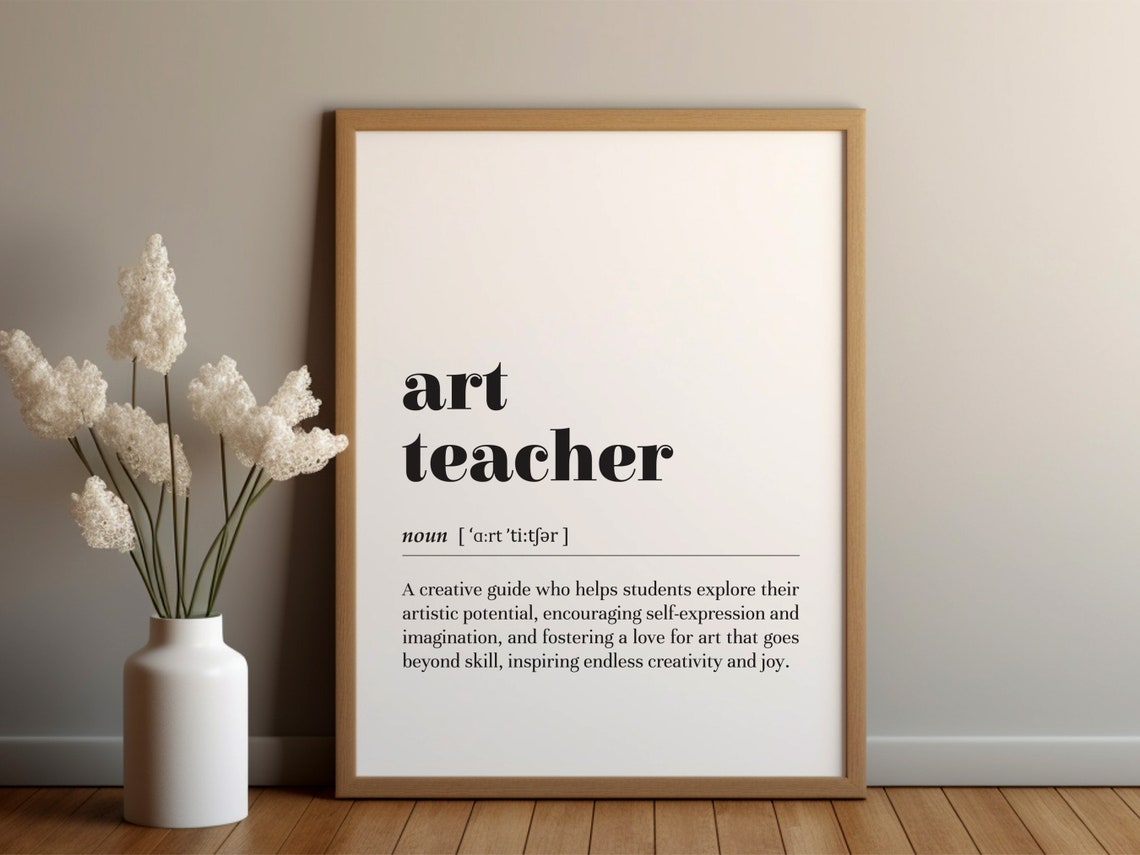 Art Teacher Definition Dictionary Meaning Creative Mentor Gift Poster