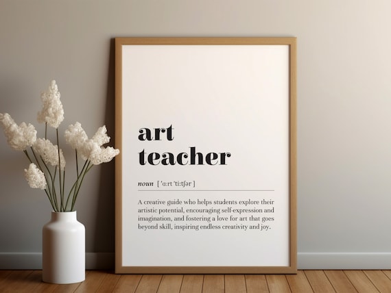 Art Teacher Definition Dictionary Meaning Creative Mentor Gift Poster