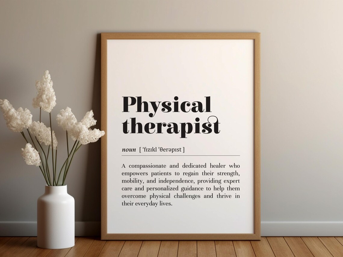 Physical Therapist Dictionary Definition Appreciation Gift Poster