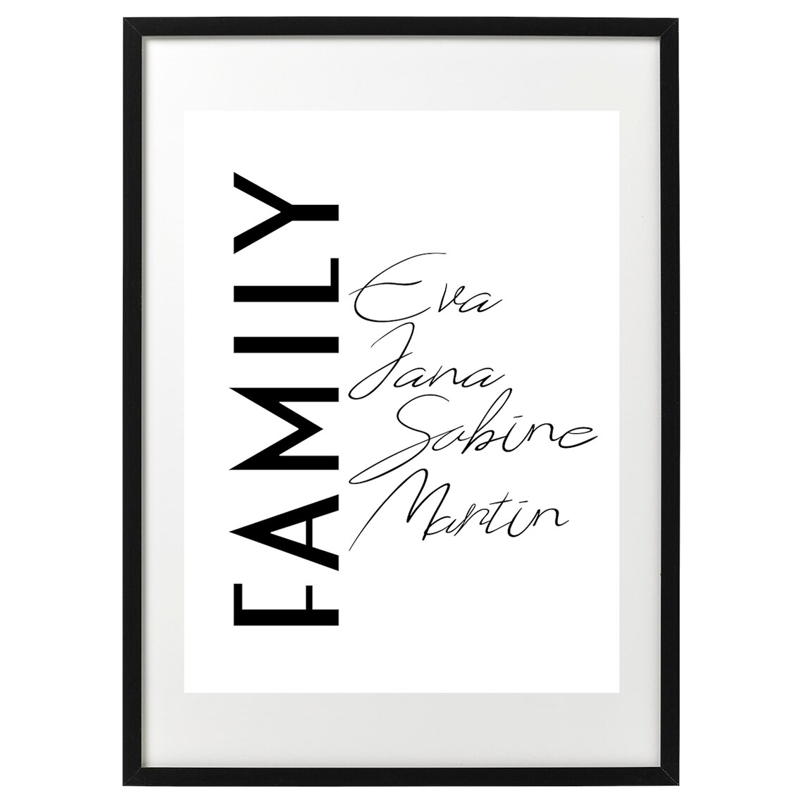 Personalized Family Siblings Typography Art Print - Image 2