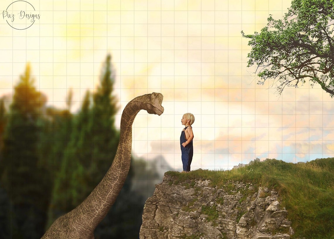 Dinosaur Cliff Backdrop, Wall Art Print