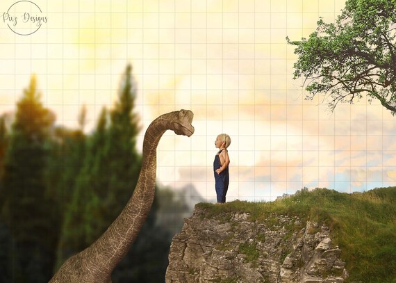 Dinosaur Cliff Backdrop, Wall Art Print