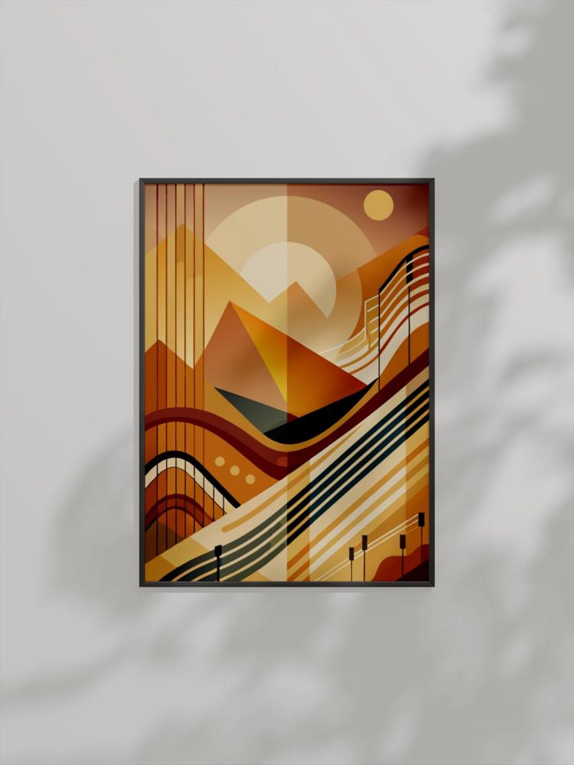 Harmonic Horizons Abstract Musicinspired Desert Landscape Art Print