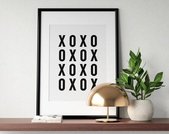 XOXO Pattern Modern Bedroom Poster for Fashion and Dorm Decor