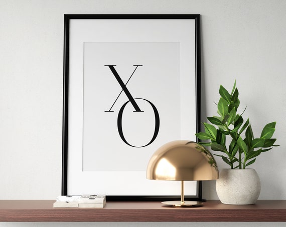 Xo Wall Art Modern Bedroom Poster Fashion Wall Art Inspirational Love Typography Print Home Decor Instant