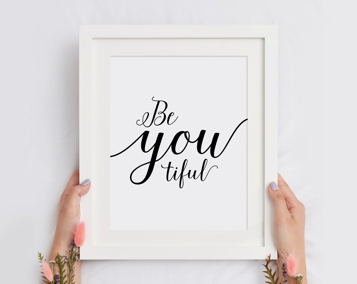Be You Tiful Sweet Beautiful Wordplay Self Love Quote Wall Art - Image 3