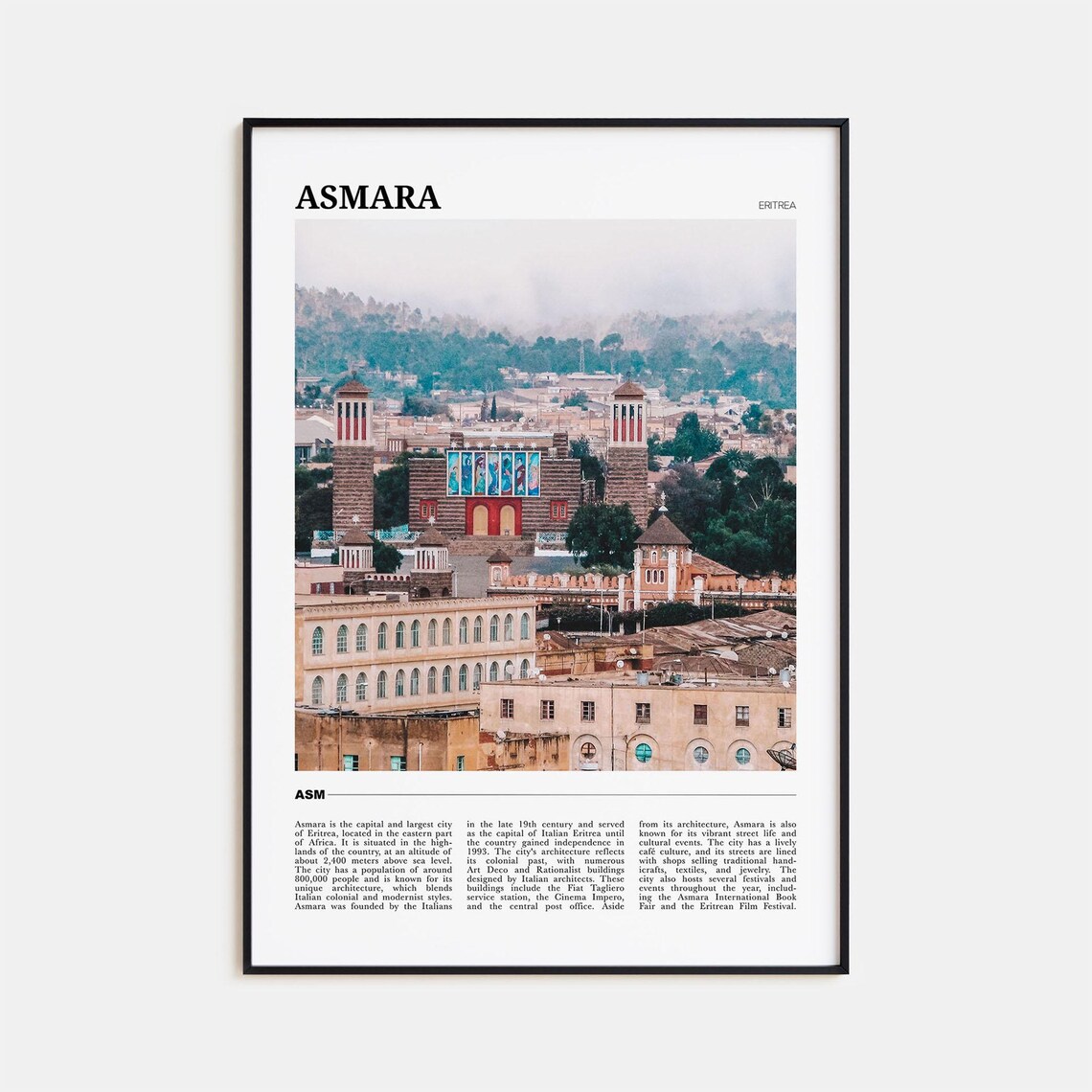 Asmara Travel Poster No. 2, Eritrea Travel Poster