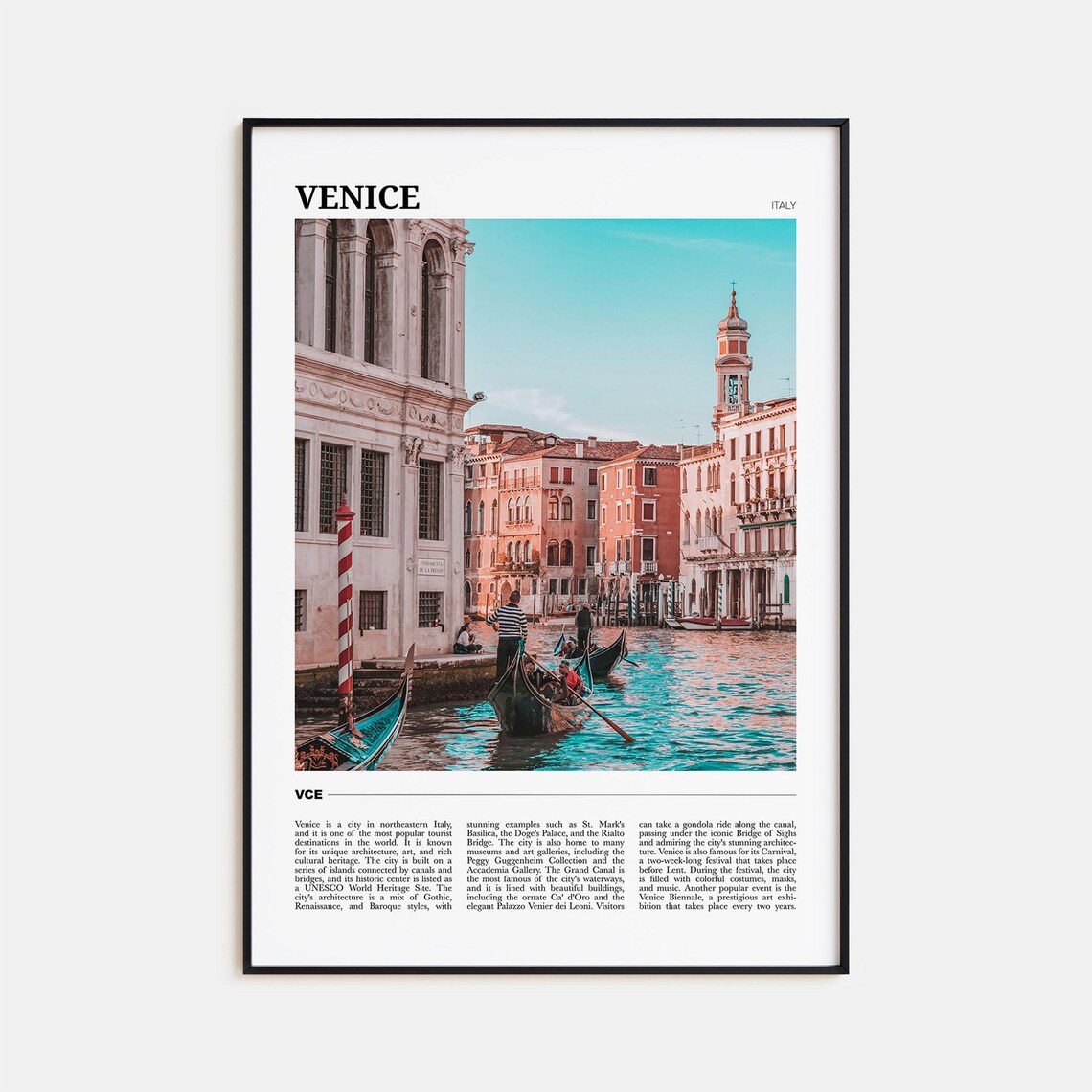 Venice Travel Poster, Italy Travel Poster