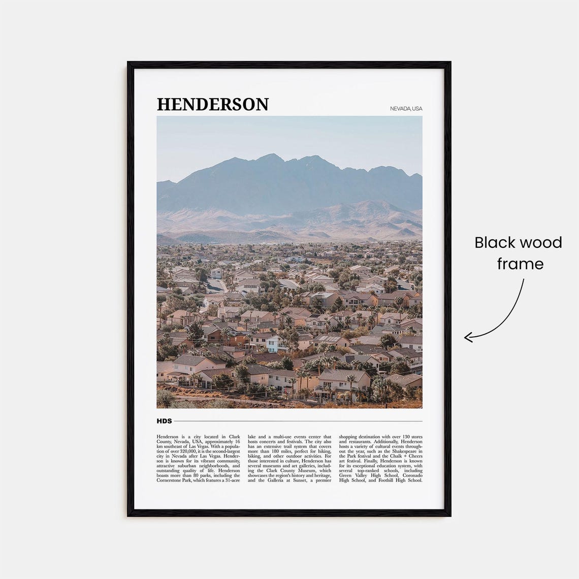 Henderson Nevada USA Southwest Desert City Mountain View Poster - Image 2