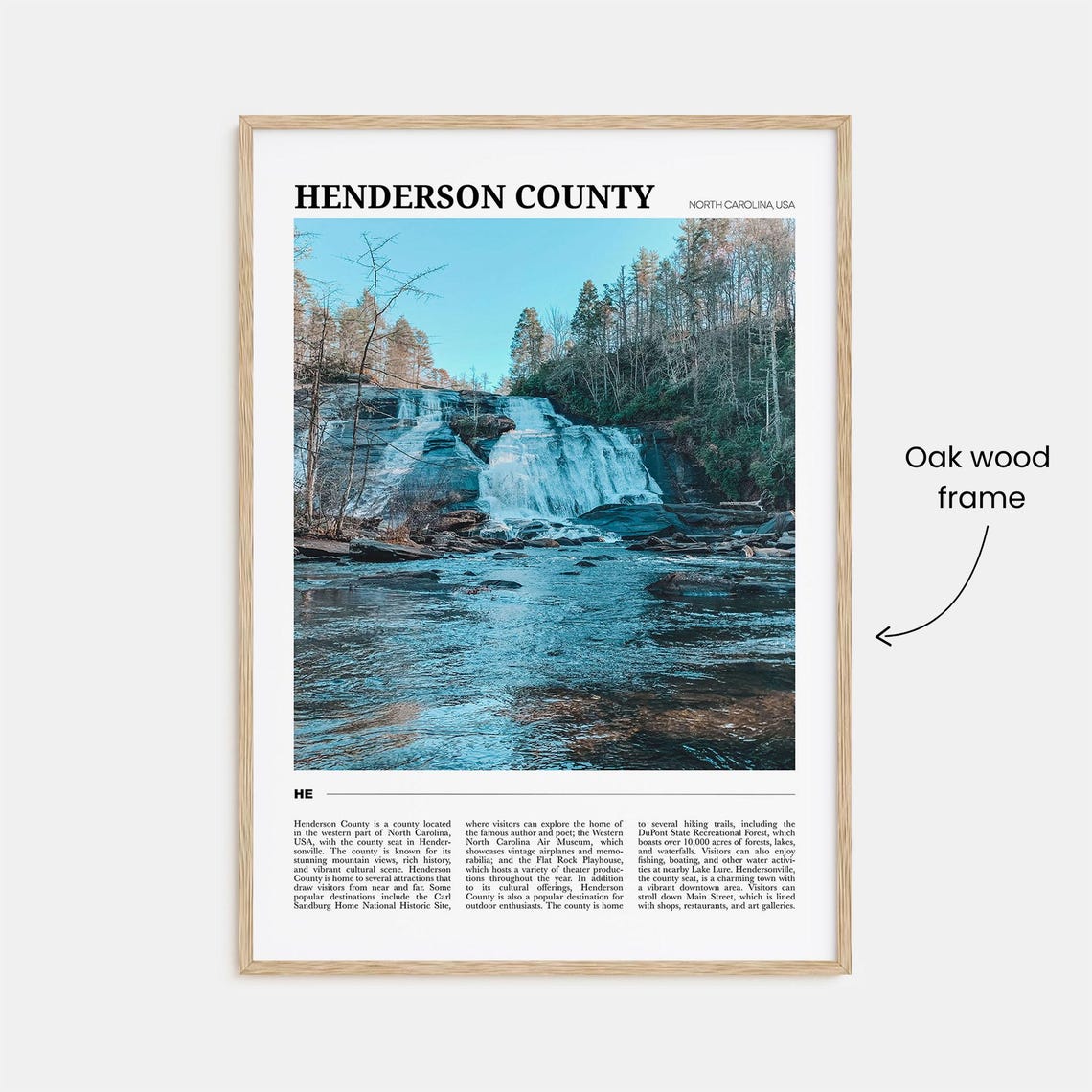 Henderson County North Carolina Scenic Waterfall Forest Poster - Image 3
