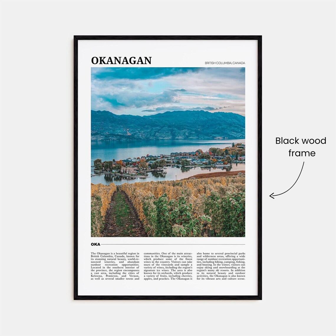 Okanagan British Columbia Vineyard Lake Valley Wine Country Poster - Image 2