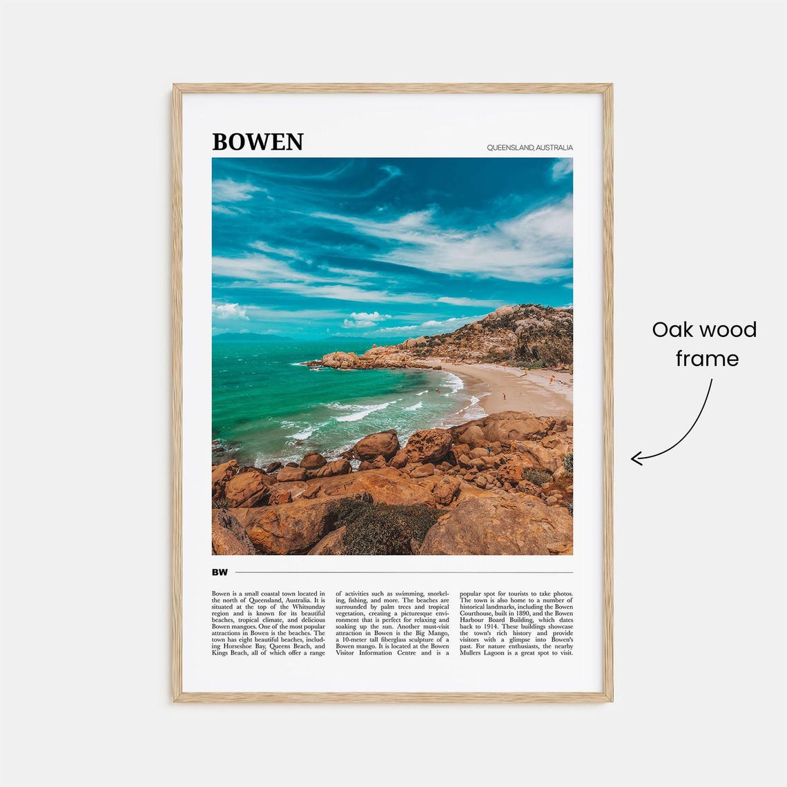 Bowen Queensland Australia Rocky Beach Turquoise Coast Travel Poster - Image 3