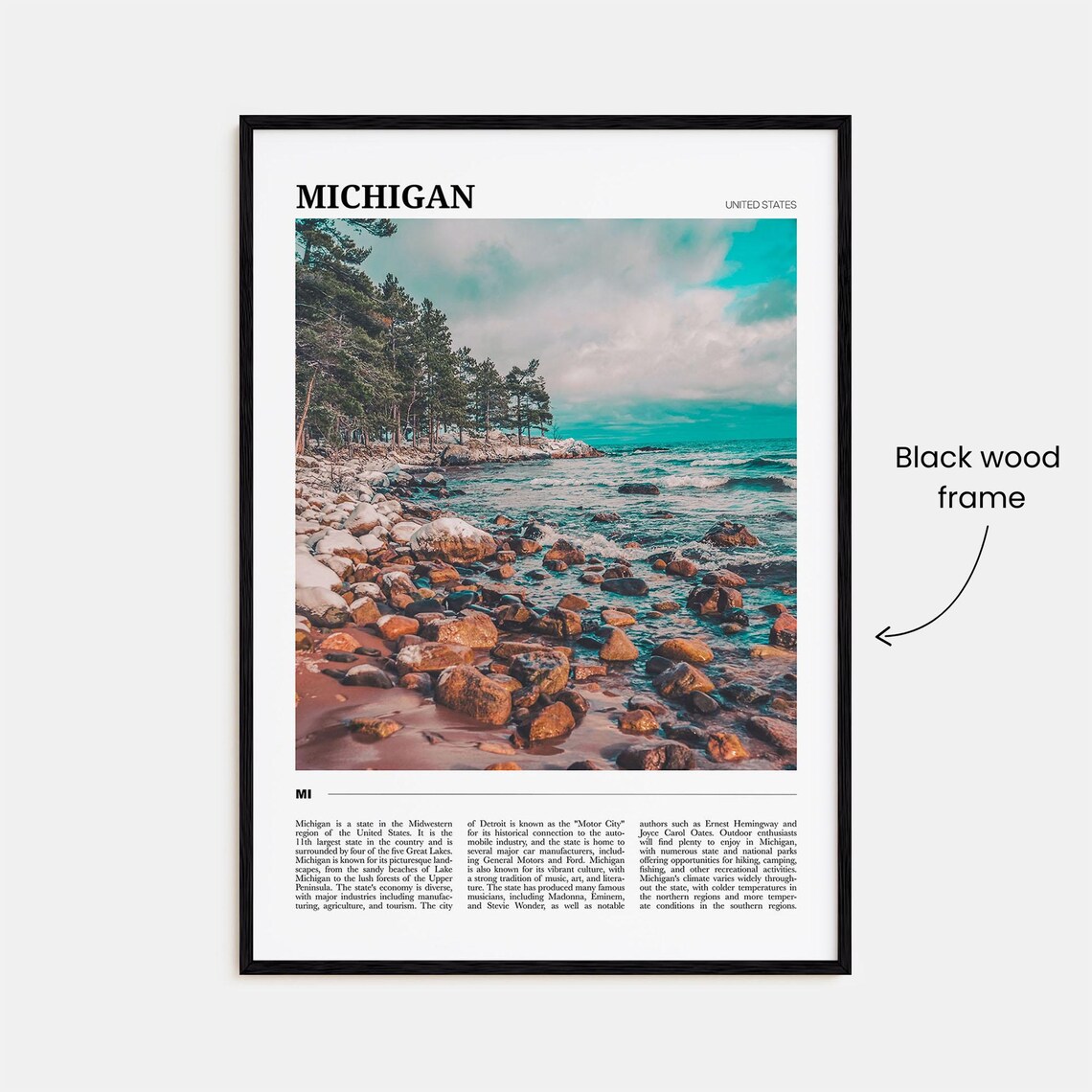 Michigan Travel Poster, USA Wall Art Print - Image 2