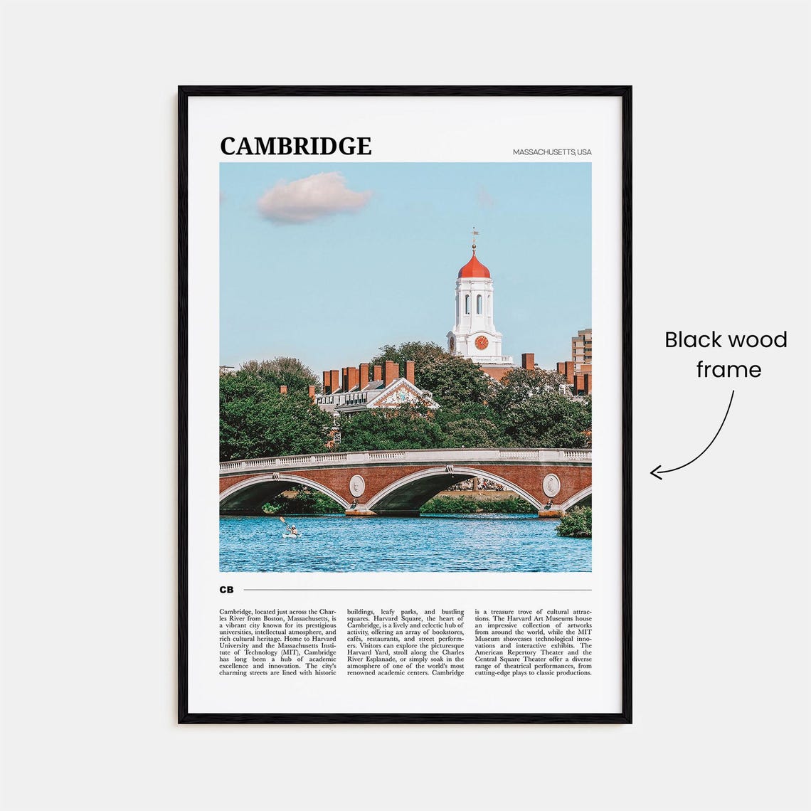 Cambridge Massachusetts Charles River Harvard Photo Travel Poster - Image 2