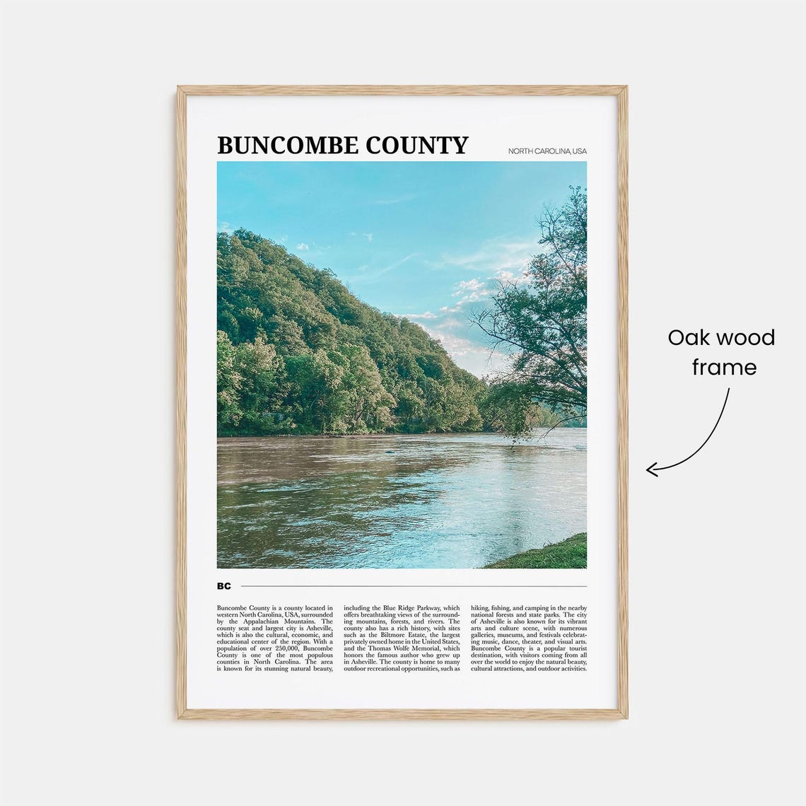 Buncombe County North Carolina River Forest Hills Scenic Poster - Image 3