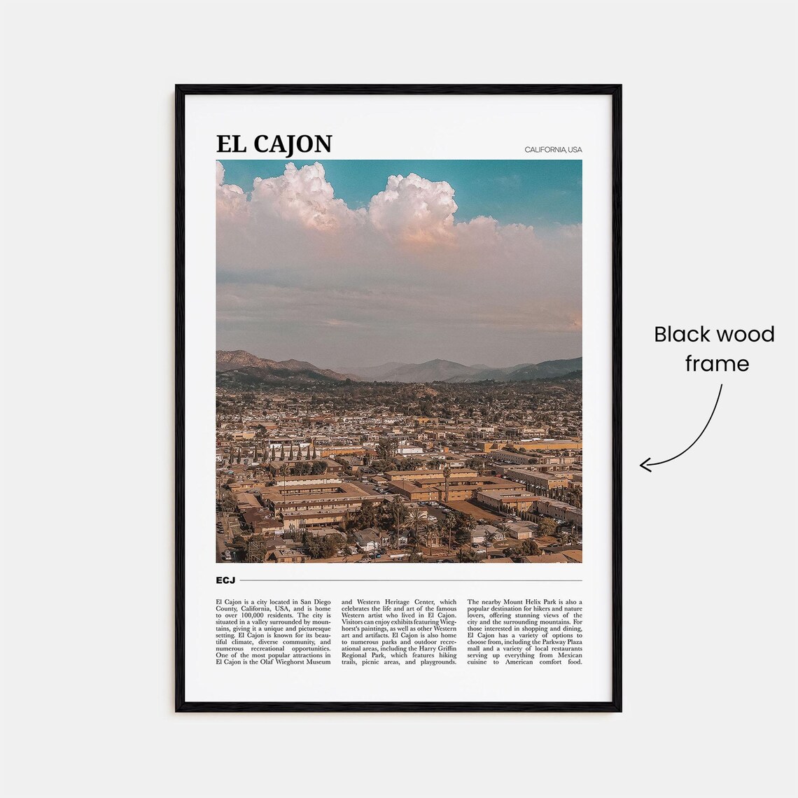 El Cajon Travel Poster, California USA Art Print - Image 2