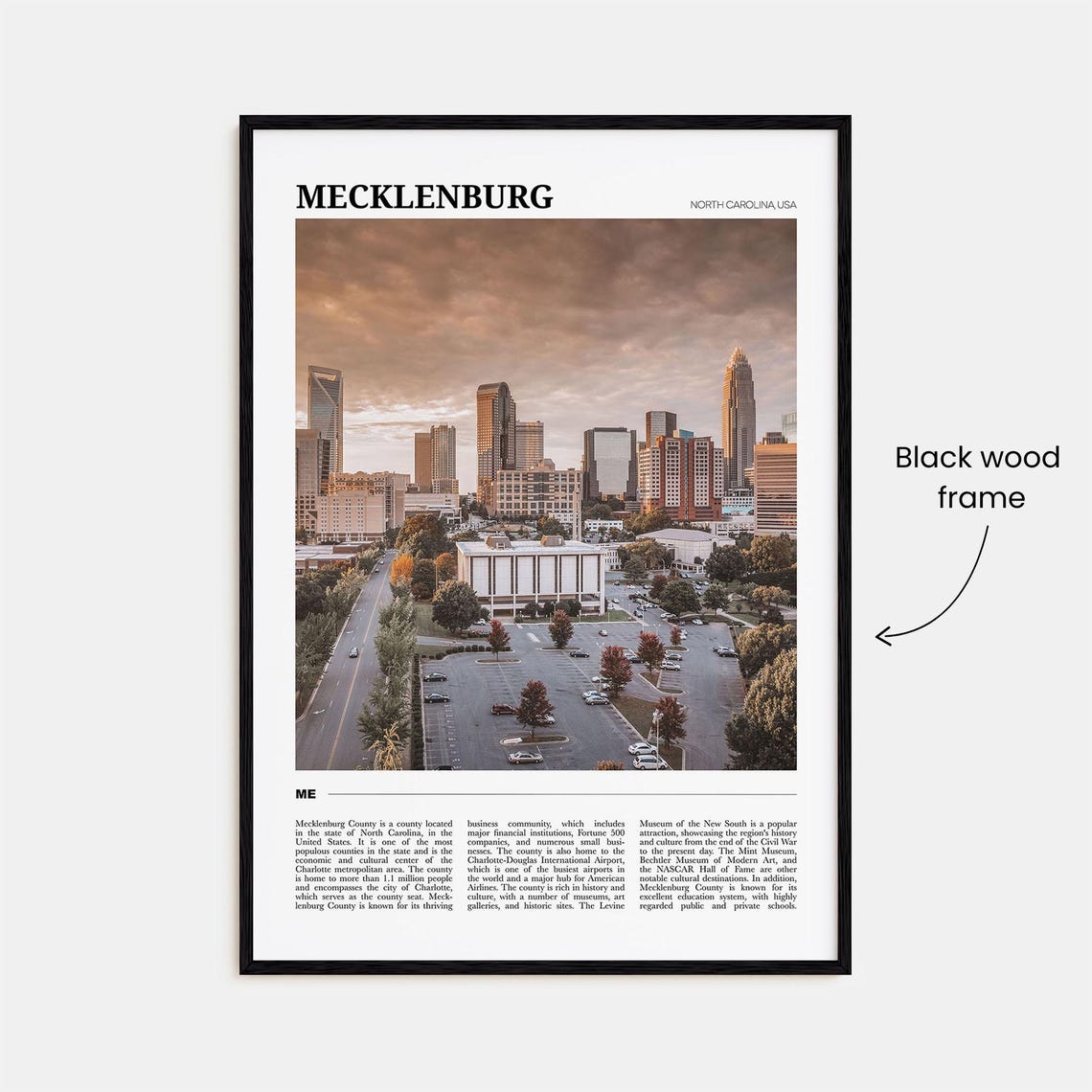 Mecklenburg County Travel Poster Mecklenburg Wall Art Mecklenburg Poster Print Mecklenburg Photo Mecklenburg Decor - Image 2