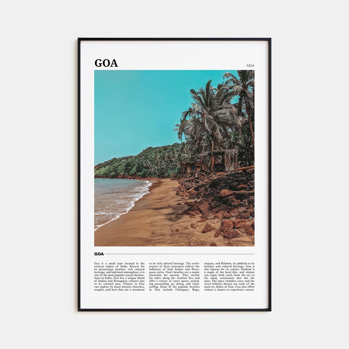 Goa Travel Poster, India Travel Wall Art
