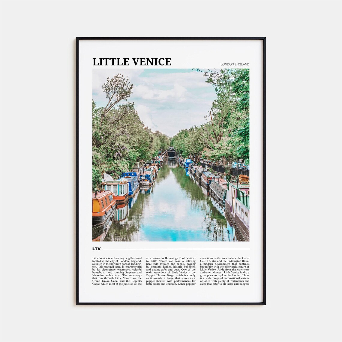 Little Venice Travel Poster, London Wall Art Print
