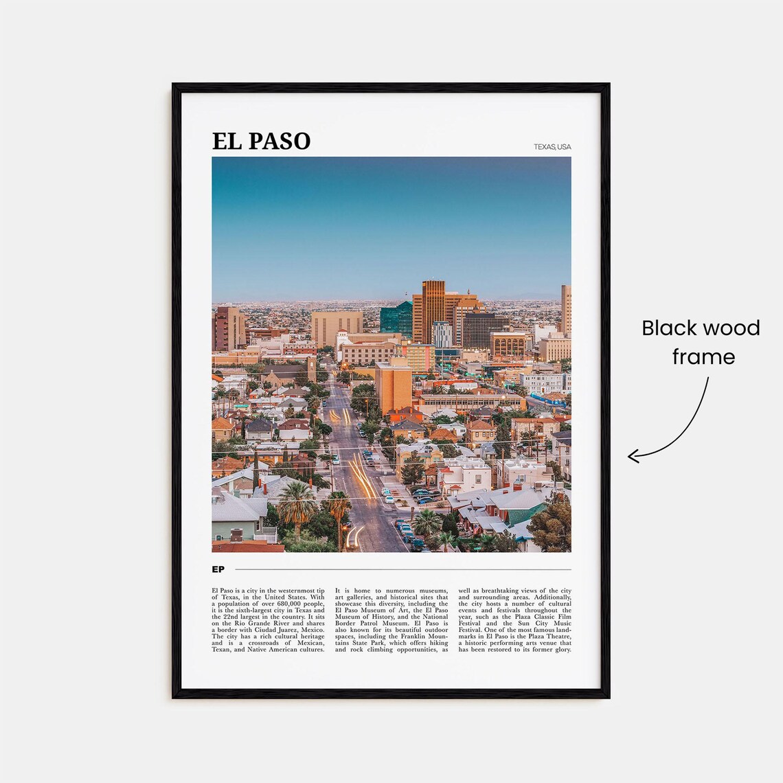 El Paso Travel Poster, Texas USA Art Print - Image 2