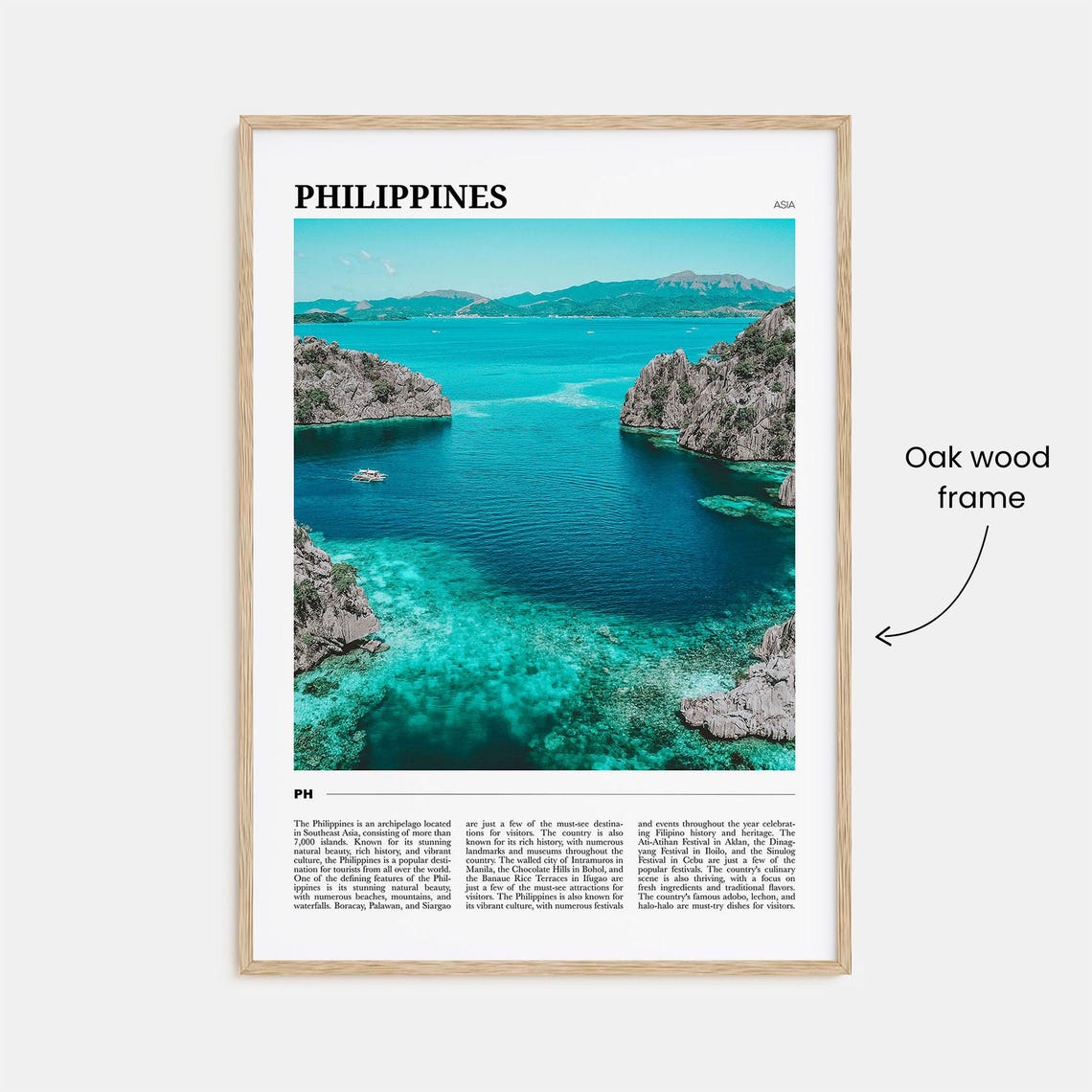 Philippines Tropical Lagoon Turquoise Water Limestone Travel Poster - Image 3