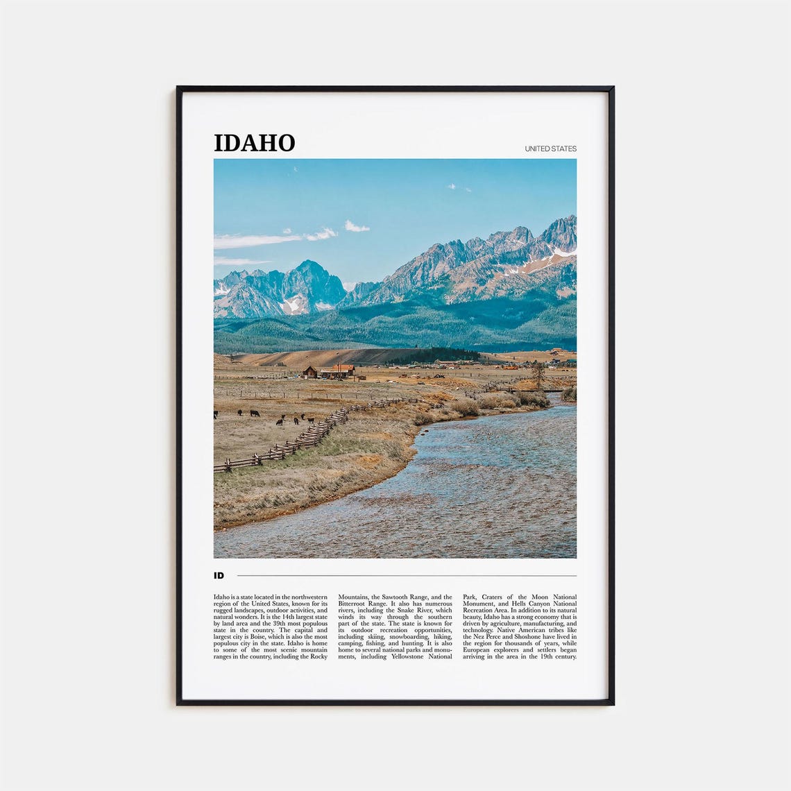 Idaho USA Wilderness Mountain Ranch Valley River View Poster
