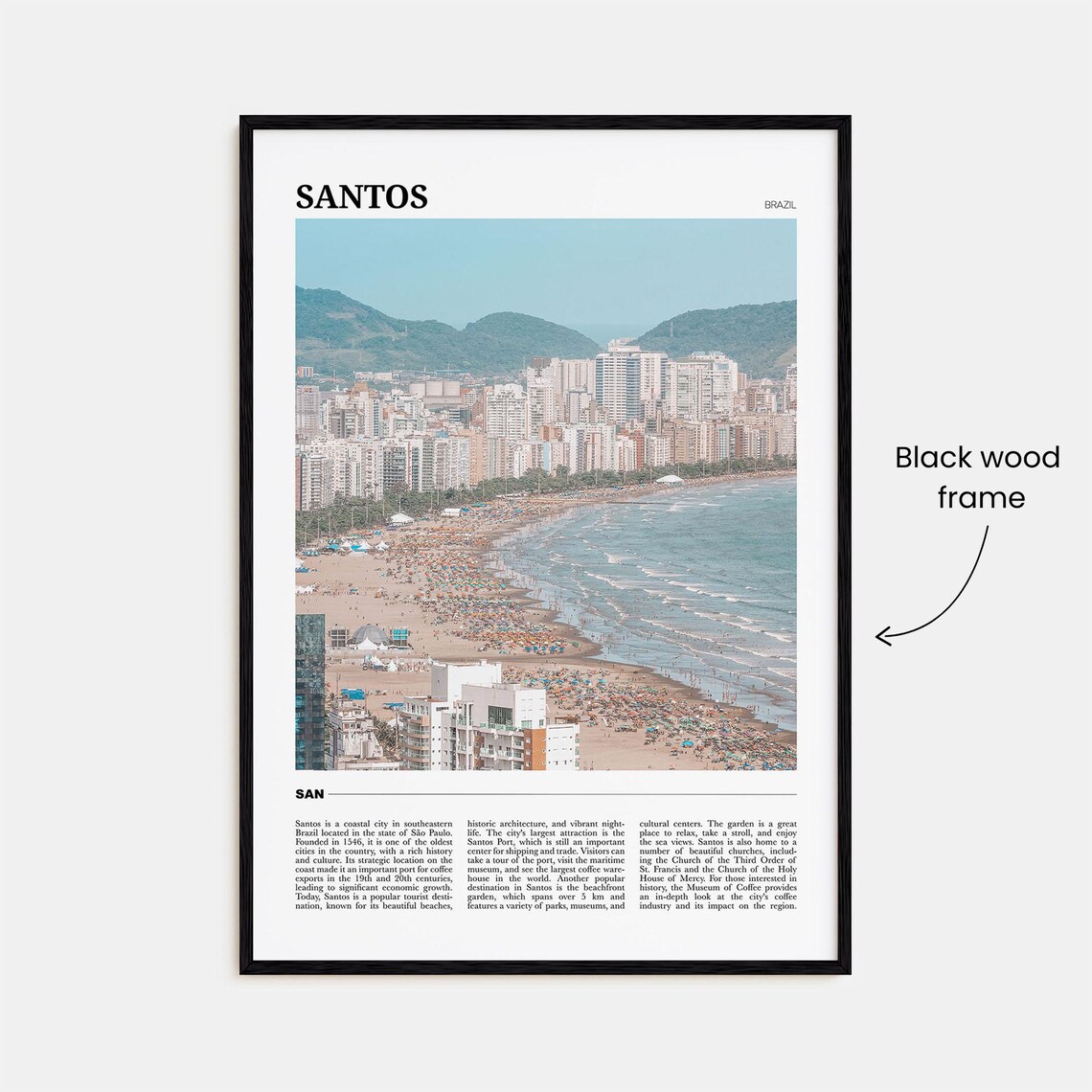 Santos Travel Poster, Brazil Wall Art Print - Image 2