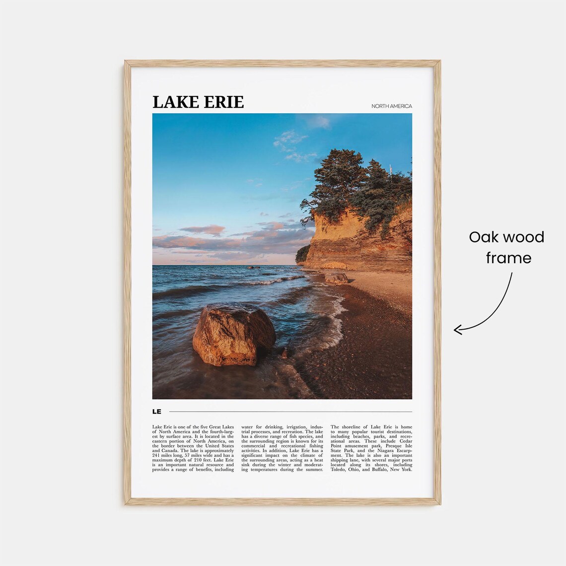 Lake Erie Travel Poster, USA Wall Art Print - Image 3
