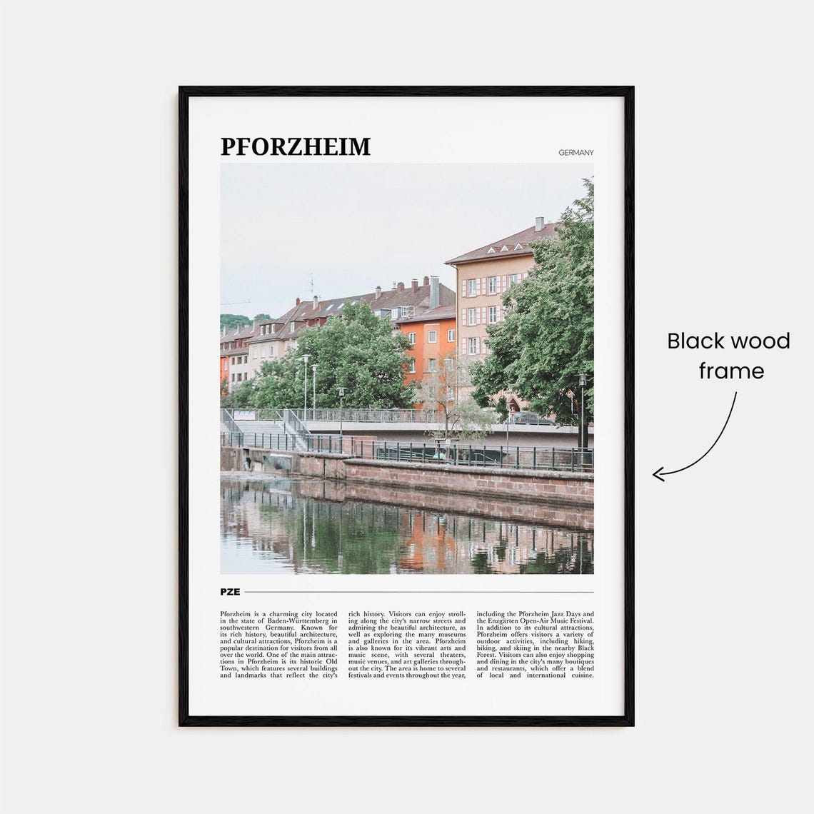 Pforzheim Germany River Canal Old Town Reflection View Poster - Image 2
