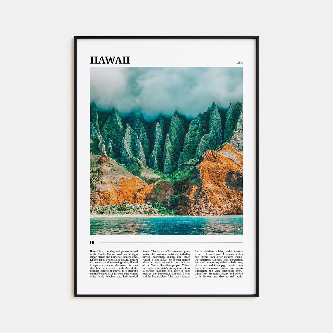 Hawaii Travel Poster No 4, Hawaii Wall Art Print