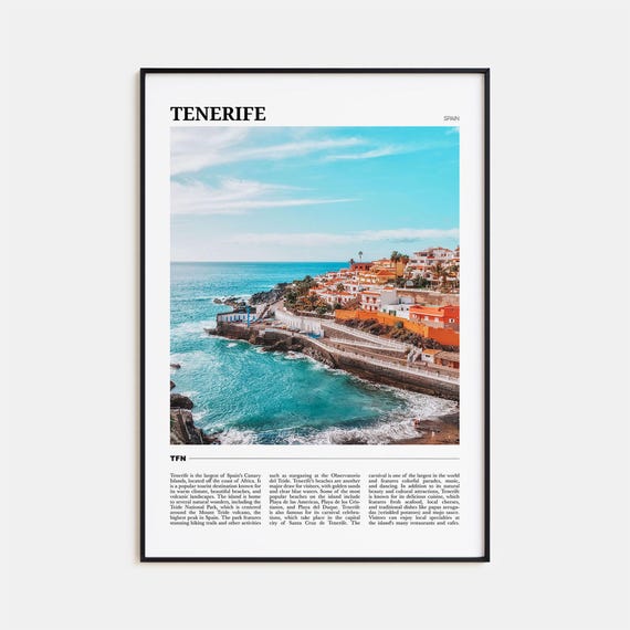 Tenerife Travel Poster, Spain Wall Art Print