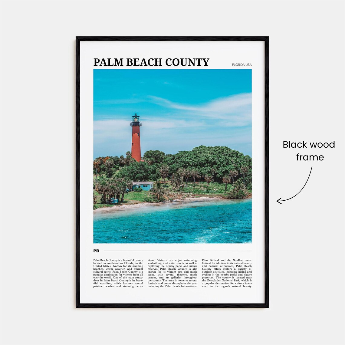 Palm Beach County Travel Poster, Florida Wall Art - Image 2