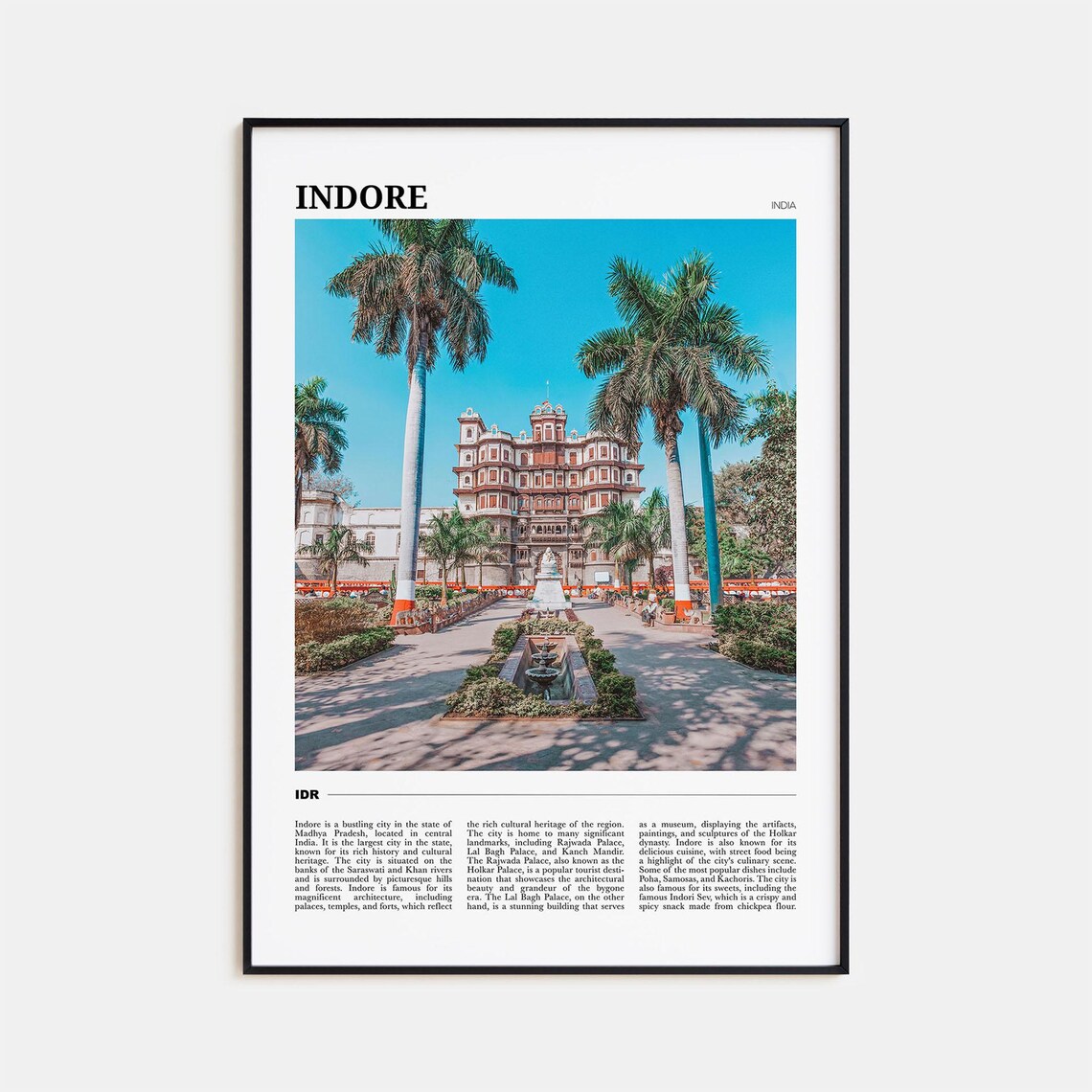 Indore Travel Poster, India City Wall Art Print